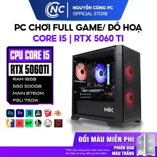  Bộ máy tính PC Gaming i5 14400f   12400F + RTX 5060 Ti ram 16GB chiến mọi game đồ họa - BH 36 Tháng 