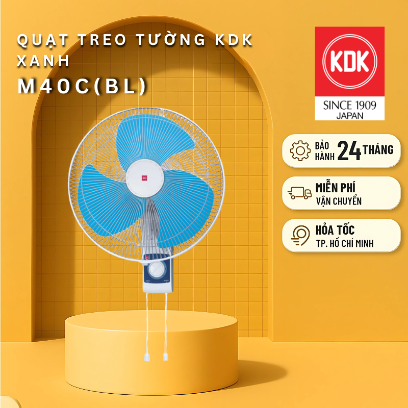 Quạt Nhật treo tường KDK màu Xanh M40C(BL) - Bảo Hành Chính Hãng KDK