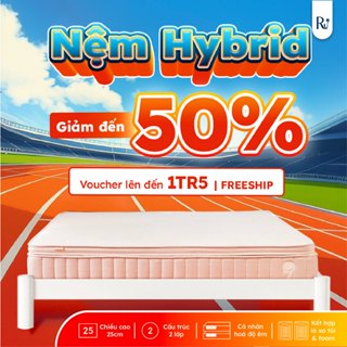 Nệm Hybrid Ru9 25cm | Công Nghệ Mới Kết Hợp Túi Lò Xo Và Foam | 4 Kích Thước | Tùy Chọn Độ Êm