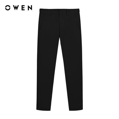 Owen - Quần khaki Slim Fit QKS241393 màu Đen chất liệu CVC Spandex