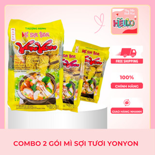   Combo 2 Gói  Mì Sợi Tươi YON YON 480g – Mì Tươi Không Chiên Dai Mềm Mì Gói Chay 