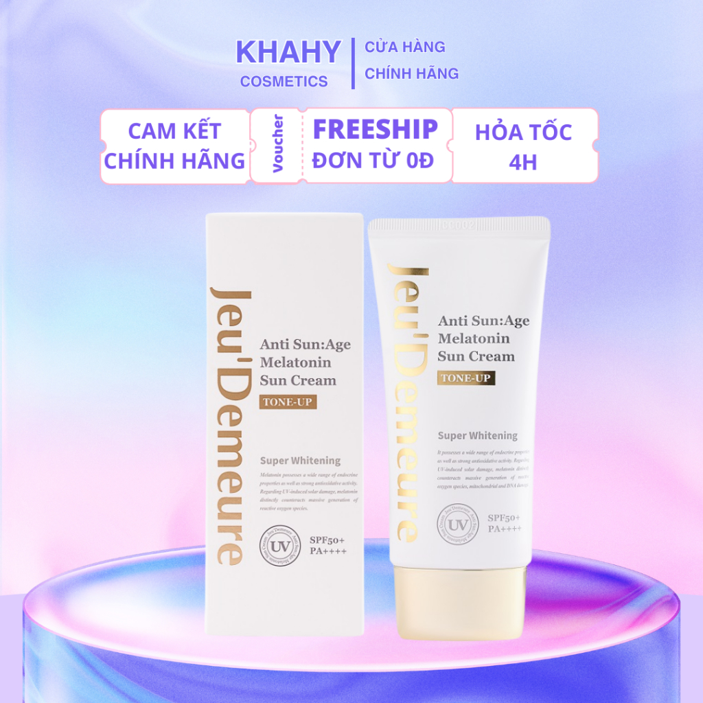 Kem Chống Nắng Nâng Tone Jeu'Demeure Anti Sun:Age Melatonin Sun Cream (Tone Up) SPF 50+/PA++++ 50g