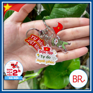 [Quà Tặng 30/4] Sỉ Móc Khóa Combo Móc Khóa Độc Lập – Móc Khóa Yêu Nước Charm Cờ Đảng Mini, Móc Treo Balo Túi Xách