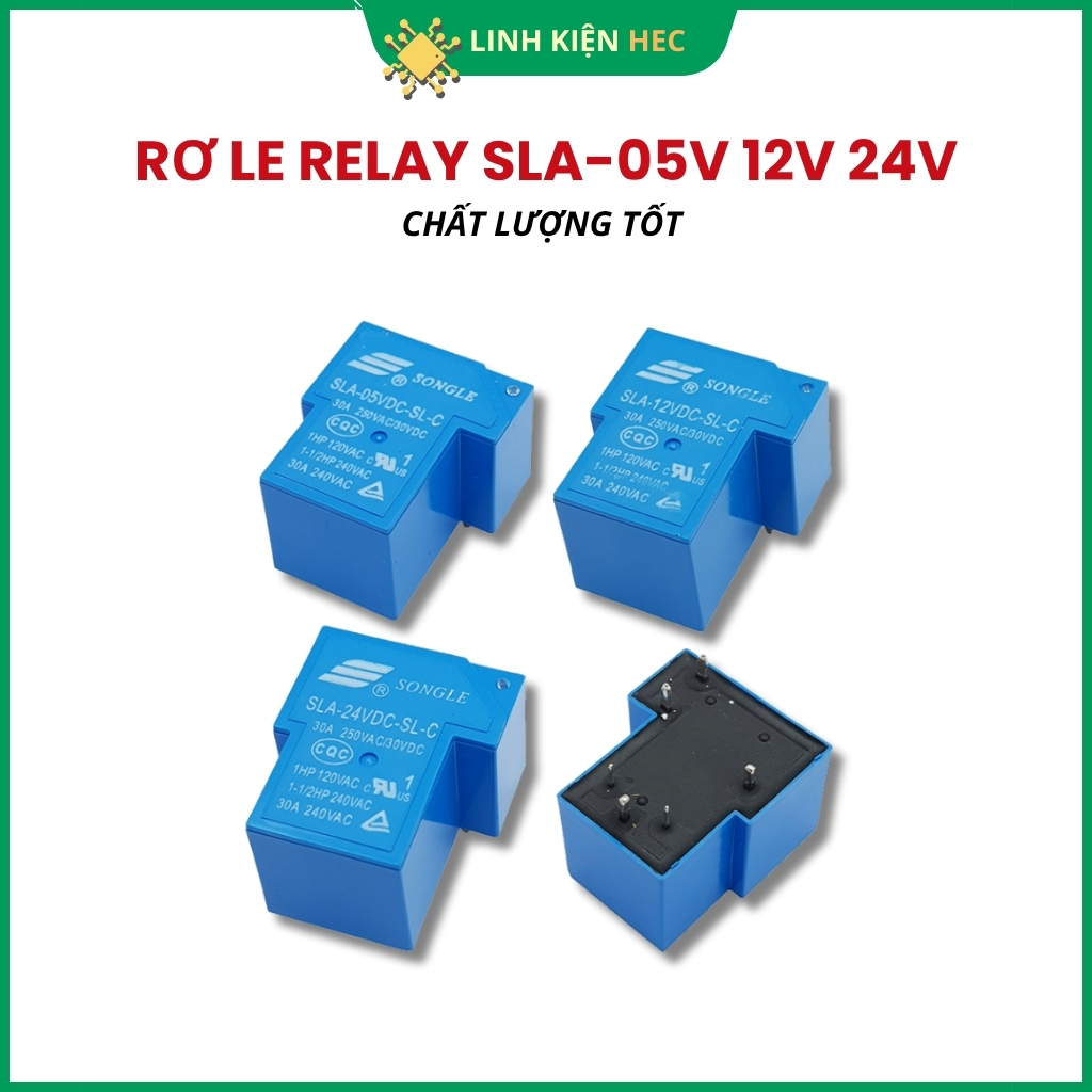 Rơ le Relay SLA-05V 12V 24VDC-SL-A 30A Songle 5 chân linh kiện hec