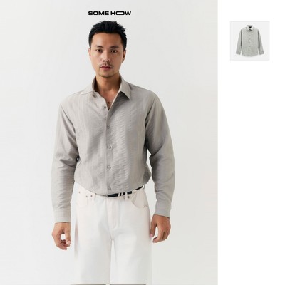  Áo Sơ Mi Relaxed The Grey, Chất Vải Cotton Poly Thoải Mái, SM0174, SOME HOW STORE