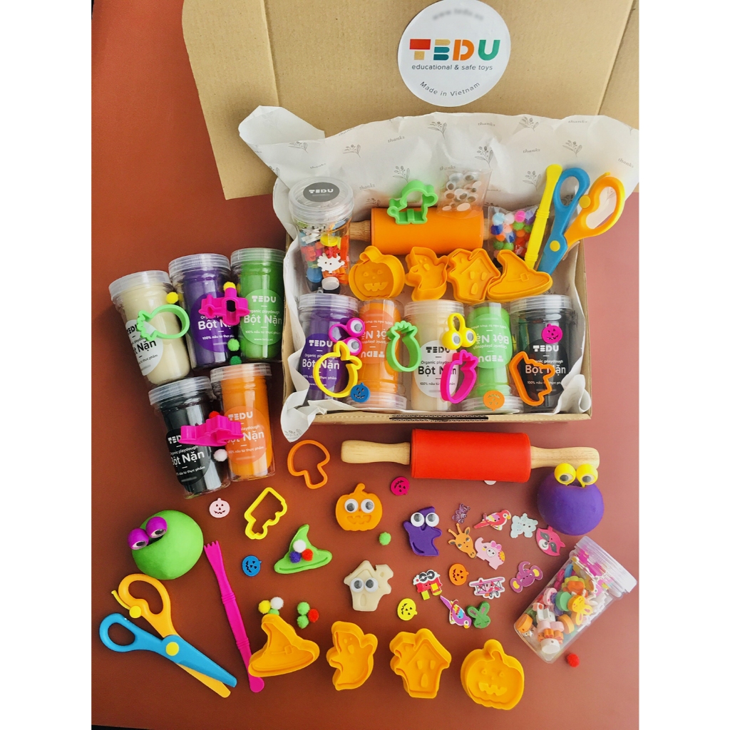 Combo Halloween Gift Set bột nặn đất nặn an toàn TEDU