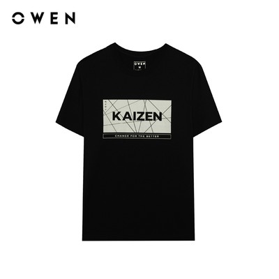 Owen - Áo T-shirt Body Fit TSN243828 màu Đen chất liệu COTTON MODAL