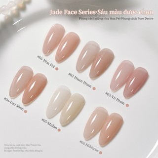 MORDDA 5g Sơn móng tay thạch màu nude ngọc bích trong suốt mới phù hợp cho nghệ thuật làm móng DIY