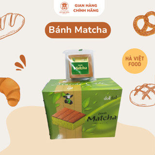 Bánh Bông Lan trứng vị Matcha trà xanh Hộp 500g 10 chiếc