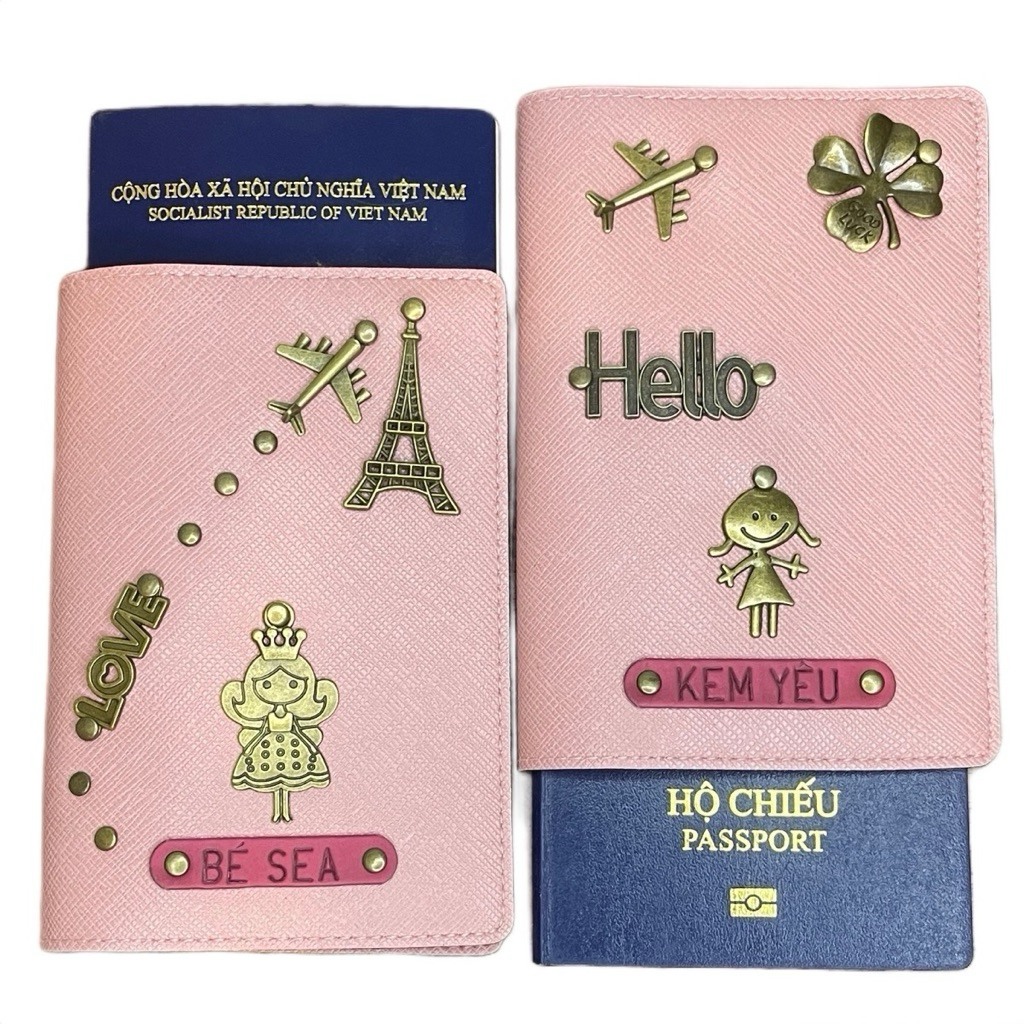 bao da hộ chiếu Vỏ bọc hộ chiếu passport khắc tên chủ nhân