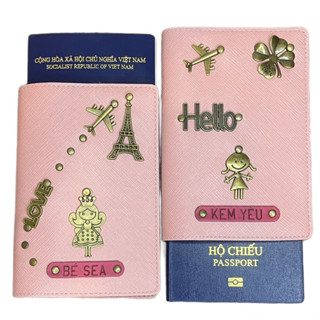 bao da hộ chiếu Vỏ bọc hộ chiếu passport khắc tên chủ nhân