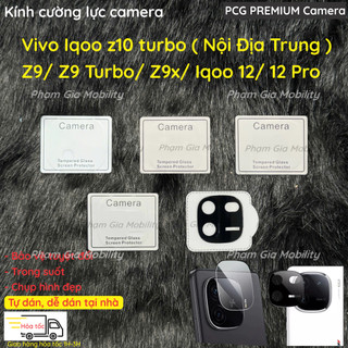 Kính cường lực camera dành cho Vivo iQOO Z10 Z9 Z9x Turbo Turbo+ Plus iQOO 15 12 Pro (Nội Địa Trung) trong suốt, cam đen