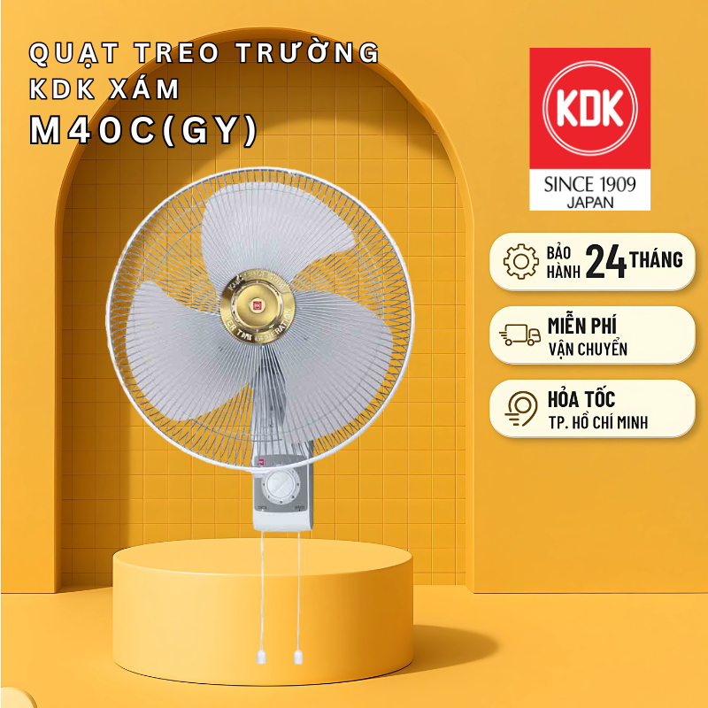 Quạt Nhật treo tường KDK, màu Xám M40C(GY) - Bảo Hành Chính Hãng KDK