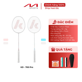 Combo 2 Vợt Cầu Lông Kawasaki KD‐700 PRO Xanh & Hồng – 4U Nhẹ, Khung Bền, Dây Căng Sẵn – Tặng Combo Quà Hot Tự Chọn Màu