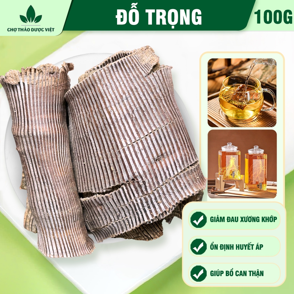 Đỗ trọng 100g, đỗ trọng bắc, hàng dập sợi to đẹp, không vụn, không lẫn tạp chất - Chợ Thảo Dược Việt