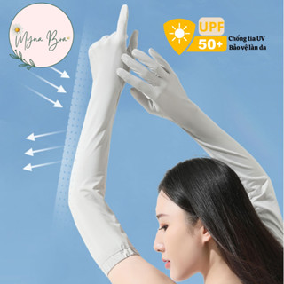  Găng Tay Chống Nắng Dài Tay Chất Vải Lụa Lạnh Thoáng Mát Bảo Vệ Cánh Tay Đi Xe Cho Nữ MynaBra Gt6 { J305 } 