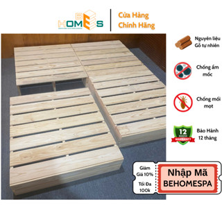 Tấm pallet gỗ thông Behomes, dùng làm giường pallet hoặc decor, gỗ đã xử lí ẩm mốc mối mọt (Giá 1 tấm pallet)