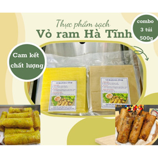 Combo 3 Túi Vỏ Ram Hà Tĩnh Làng Vân – 500g/Túi (Tổng 270–300 Lá) – Vỏ Nem Rán Giòn Ngon – Hút Chân Không