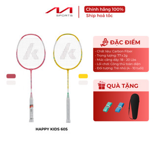  Vợt Cầu Lông Trẻ Em Kawasaki Happy Kids 605 – Bộ 2 Vợt Siêu Nhẹ Căng Sẵn Dây Dễ Cầm Dễ Chơi – Tặng Túi Đựng & Quấn Cán 
