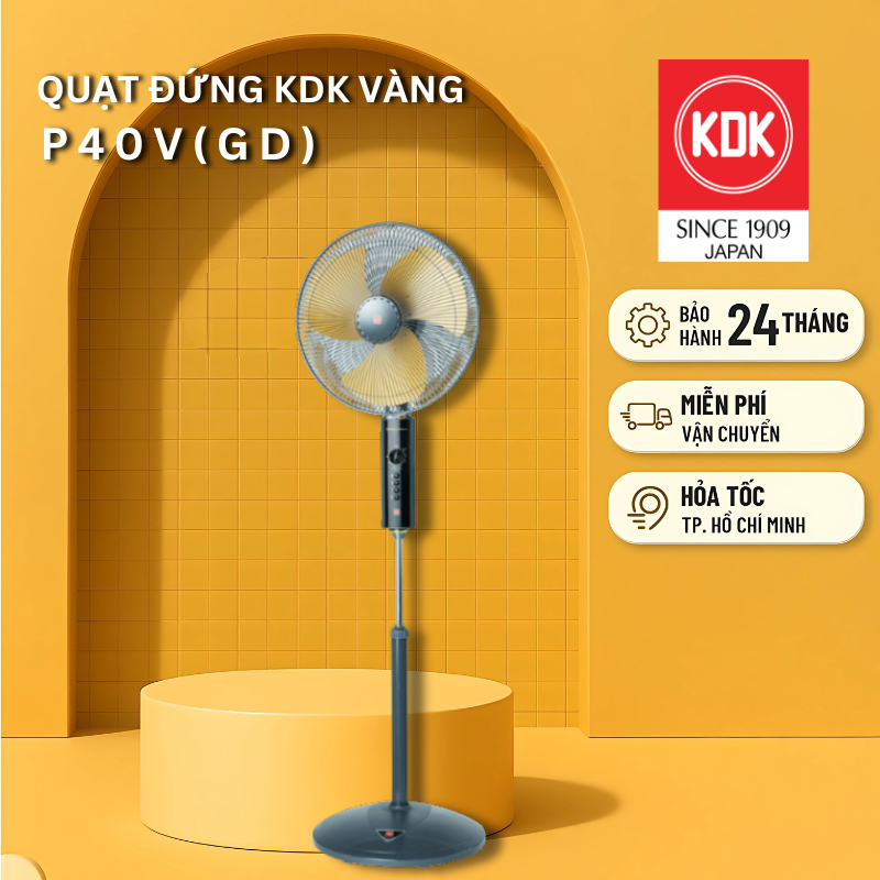 Quạt đứng Nhật KDK màu Vàng P40V(GD) - Bảo hành Chính hãng KDK