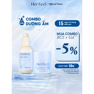 Combo Gel Bôi Trơn Gốc Nước HA 70ml + Bao Cao Su Dưỡng Ẩm Her Feel HA Hộp 10 Gấp Đôi Gel Dưỡng Ẩm Cao Cấp