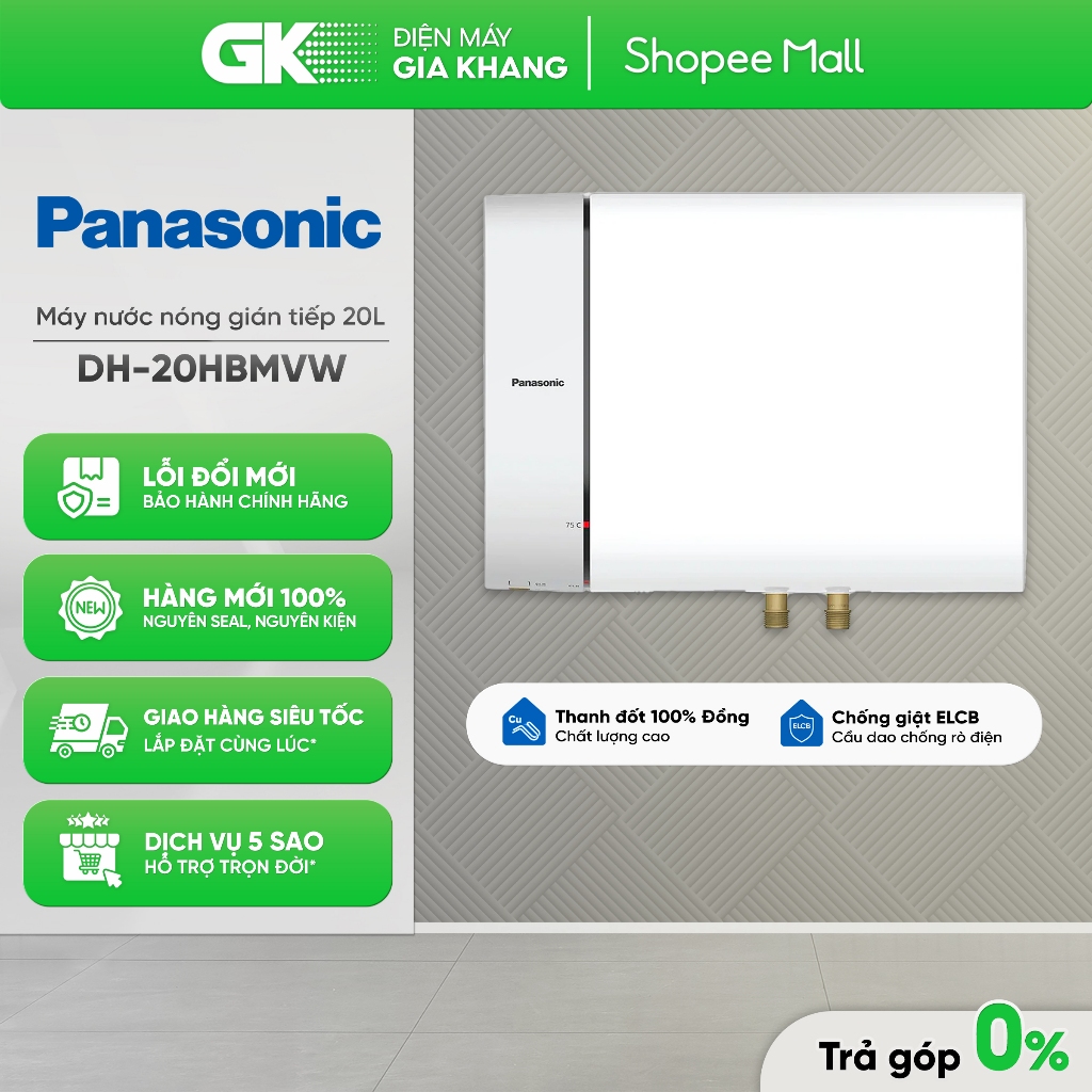 DH-20HBMVWL | DH-20HBMVW -Máy Nước Nóng Gián Tiếp Panasonic 20 Lít [Freeship HCM]