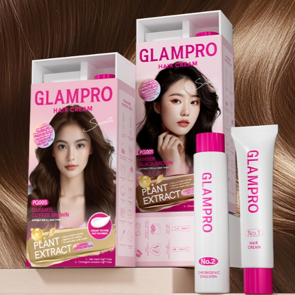 Glamee Beauty Kem Nhuộm Tóc Nâu Đỏ Màu Không Cần Tẩy Thiên Nhiên Thuốc Nhuộm Tóc Dưỡng Không Mùi Gắt