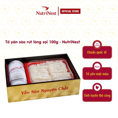 [Hỏa tốc HCM] Tổ Yến Sào Rút Lông Sợi NutriNest Dễ Chưng Nhiều Dinh Dưỡng 100g - Kèm Đường Phèn