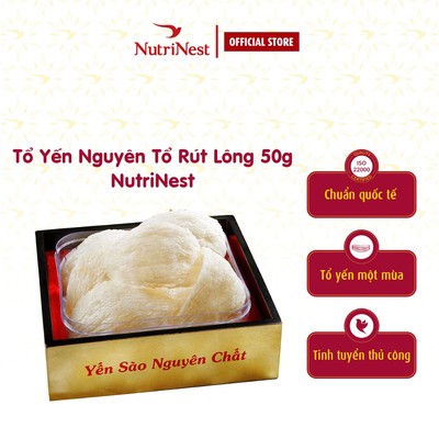 [Hỏa tốc HCM] Tổ Yến Sào Rút Lông Nguyên Tổ NutriNest Dễ Chưng Tiện Dụng 50g - Kèm Đường Phèn