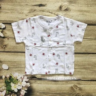 Áo Cộc Carter Cài Vai/Cúc giữa Cho Bé vải cotton mềm, giữ ấm cổ cho bé khi nằm phòng điều hòa