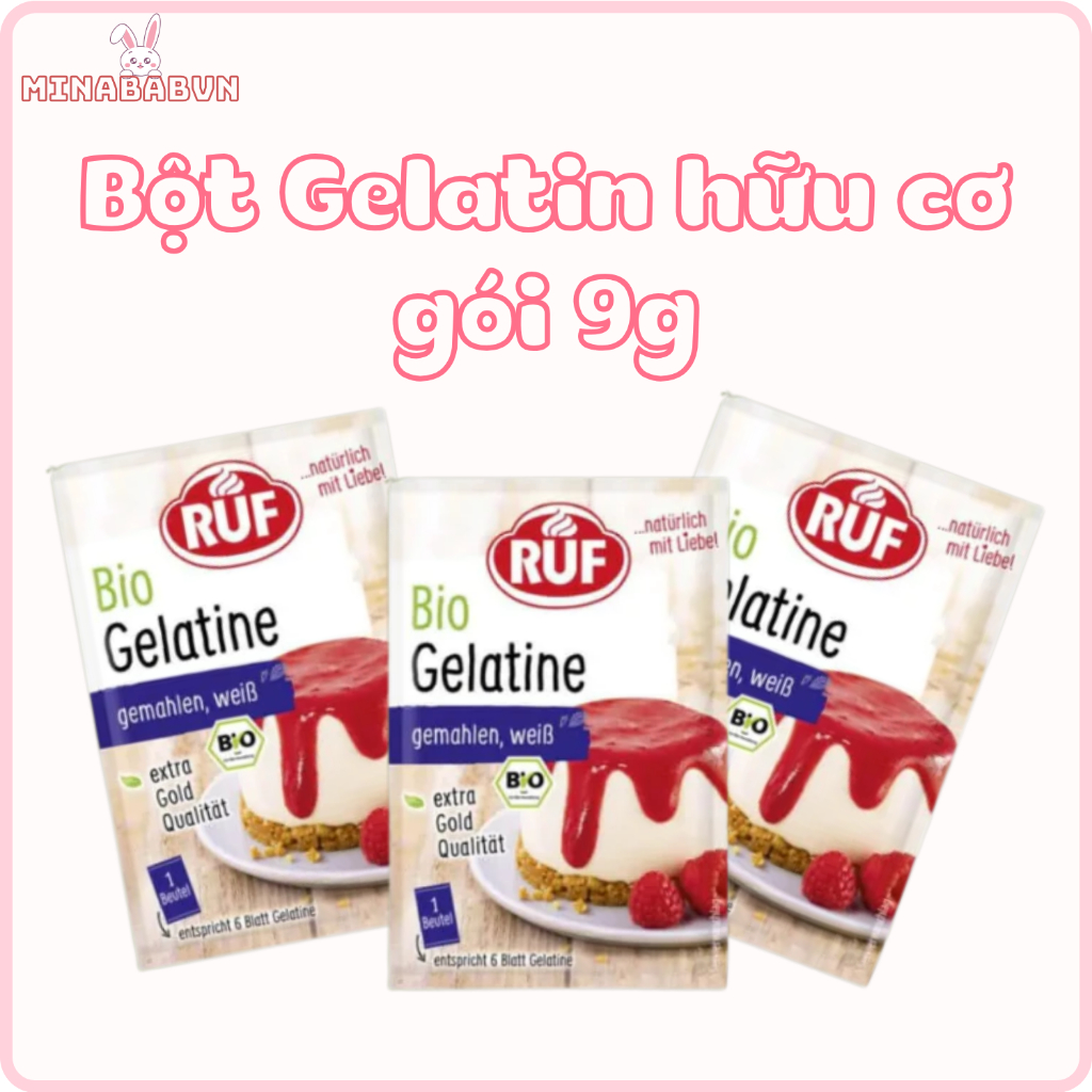 Bột Gelatin hữu cơ làm bánh, Bột Gelatin làm kẹo dẻo thạch rau câu cho bé 9g