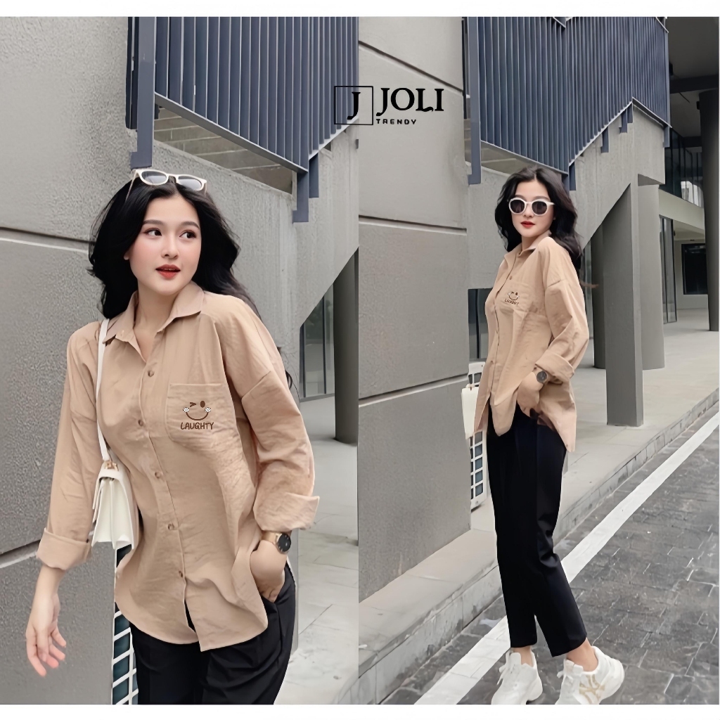 Áo Sơ Mi Đũi Xước Nữ Dài Tay Unisex Mã SM Basic Có Túi Ngực By JOLI, Kiểu Dáng Hàn Quốc, Form Rộng J Joli Trendy | BigBuy360 - bigbuy360.vn