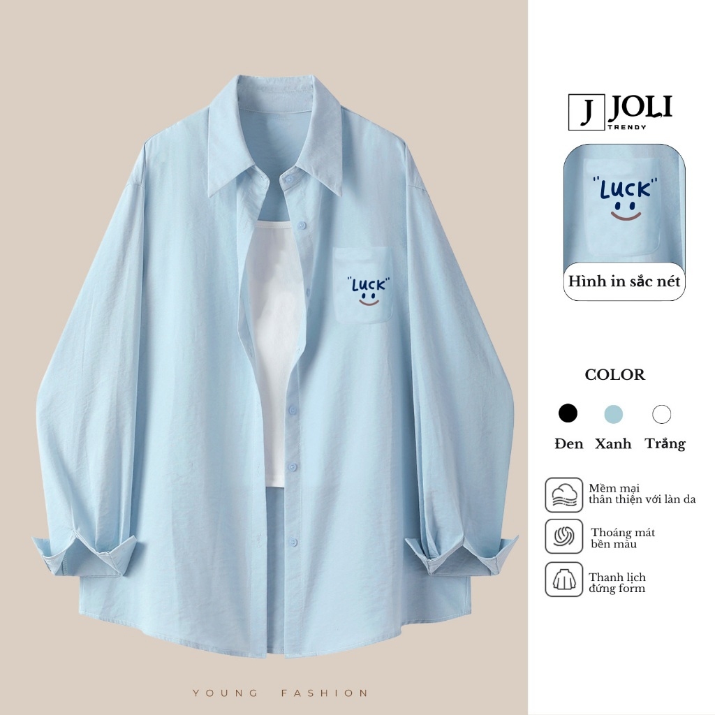 Áo Sơ Mi Đũi Xước Nữ Dài Tay Unisex Mã SM Basic Có Túi Ngực By JOLI, Kiểu Dáng Hàn Quốc, Form Rộng J Joli Trendy | BigBuy360 - bigbuy360.vn