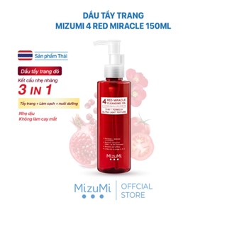   HSD 13 05 2026  MizuMi Dầu Tẩy Trang 4 Red Miracle Cleansing Oil 150ml 3-in-1 Sạch Sâu Tẩy Sạch Mỹ Phẩm Chống Nước 
