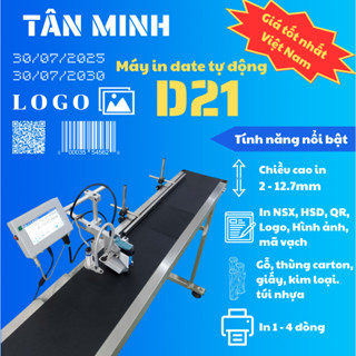  Máy In Date Tự Động Băng Tải D21  Tặng Mực  In hạn sử dụng logo mã vạch 