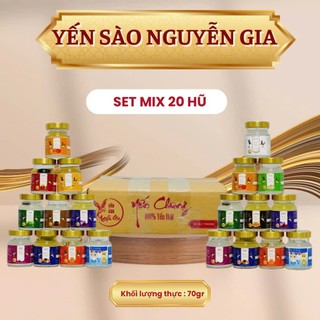   YẾN 50%   ComBo 20 HŨ Yến 50%  Yến chưng NGUYỄN GIA  Mix 7- 10 VỊ     hũ =70ml   yến chưng 