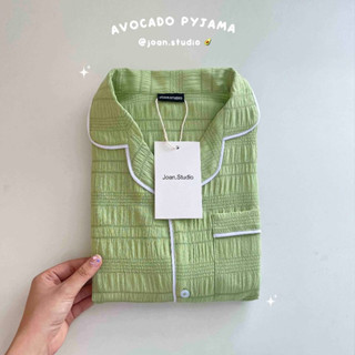  Pijama Nữ Màu Bơ Form Rộng Set Đồ Ngủ Nữ Đồ Mặc Ở Nhà Chất Đũi Xốp Cao Cấp  - Avocado - Joan Studio 