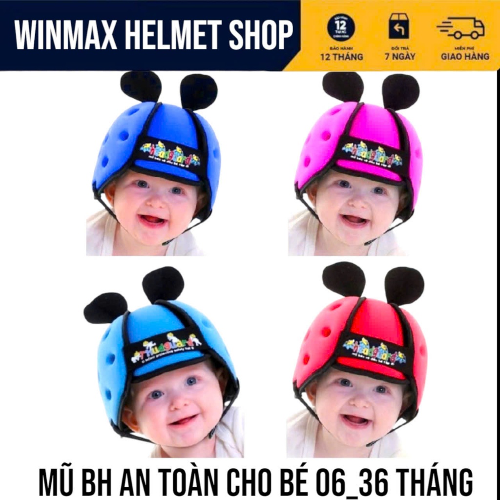 Mũ Bảo Hiểm AN TOÀN Cho Bé  06-36 Tháng Tuổi Tập Đi, Tập Bò, Chống Va Đập Khi Ngã