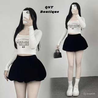  Chân váy bí nữ nhung mịn dáng phồng váy bí nữ bồng 2 lớp chất đẹp QNT 