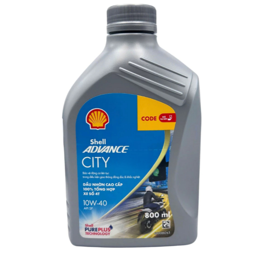 Nhớt Shell Advance City 10W40 dung tích 0.8L hoặc 1L (940018) (940017)
