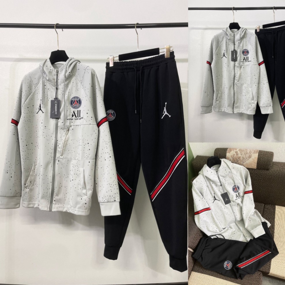 Bộ Đồ Paris In Hoạ Tiết Logo PSG Vuông Ngực Phối Quần Quần Nỉ Cho Các Boy Phố Đi Phượt Đi Chơi hot 2