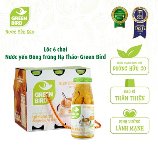 Lốc 6 Chai Nước Yến Đông Trùng Hạ Thảo Green Bird Tăng Cường Sức Khỏe 185ml