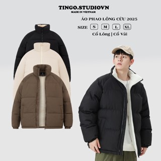 Áo Khoác Phao Suông lót lông cừu cao cấp TINGO, Áo đại hàn dày dặn Chống rét, Giữ ấm cơ thể cho nam nữ Unisex Menswear