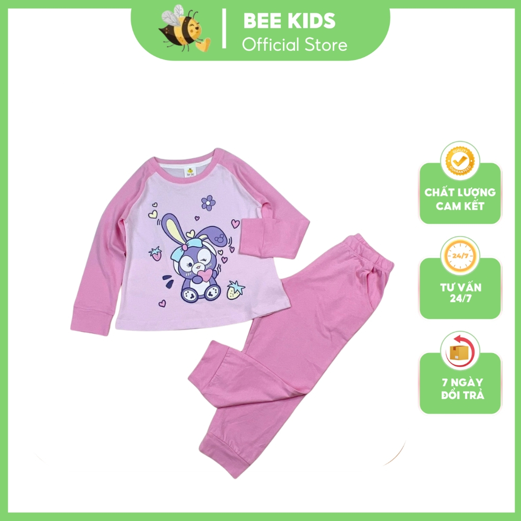 Bộ thu đông cho bé gái, đồ bộ thun bé gái chất cotton mềm mát, size 2-10 tuổi  - BEEKIDS