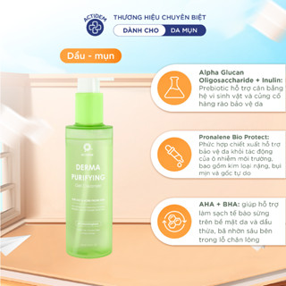 Gel rửa mặt dành cho da dầu mụn, nhạy cảm Actidem Derma Purifying Gel Cleanser 180/200ml