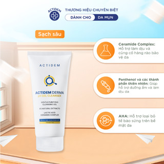 Gel rửa mặt sạch sâu cho da dầu, da hỗn hợp Actidem Derma pH Gel Cleanser 150ml
