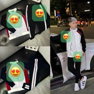 Bộ Nỉ Nam Họa Tiết Logo Phối Sườn Đỏ Siêu Đẹp - Bộ Quần Áo Nam Chất Nỉ Dày Dặn Cao Cấp 2025