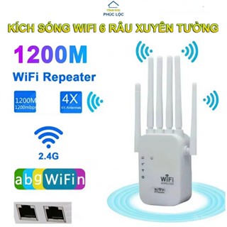 Kích Sóng WIFI 6 Râu Sóng Mạnh Tốc Độ 1200mbps, Hút WIFI Phát Xuyên Tường Kết Nối Xa