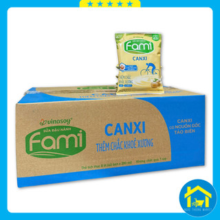  Sữa đậu nành FAMI Canxi thêm chắc khoẻ xương FAMI nguyên chất bịch 200ml - Thùng 40 bịch 