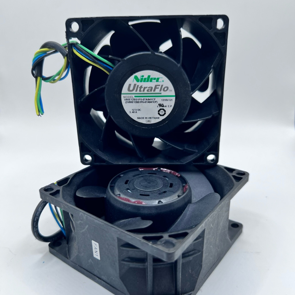 Quạt tản nhiệt phản lực 12v 3,40a 8cm 8038 hàng Nidec mới